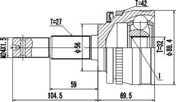 Dynamatrix DCV841007 - Kit giunti, Semiasse autozon.pro