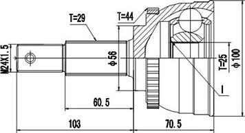 Dynamatrix DCV841037 - Kit giunti, Semiasse autozon.pro