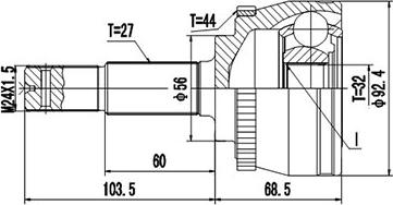 Dynamatrix DCV841028 - Kit giunti, Semiasse autozon.pro