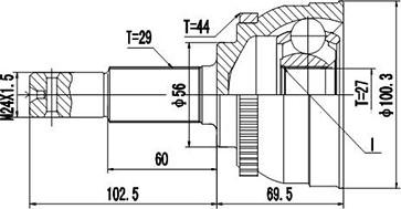 Dynamatrix DCV841152 - Kit giunti, Semiasse autozon.pro