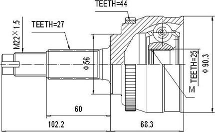 Dynamatrix DCV841184 - Kit giunti, Semiasse autozon.pro