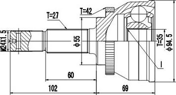 Dynamatrix DCV841137 - Kit giunti, Semiasse autozon.pro