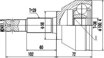 Dynamatrix DCV841249 - Kit giunti, Semiasse autozon.pro