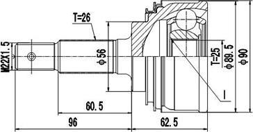 Dynamatrix DCV859056 - Kit giunti, Semiasse autozon.pro