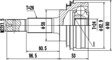 Dynamatrix DCV859001 - Kit giunti, Semiasse autozon.pro