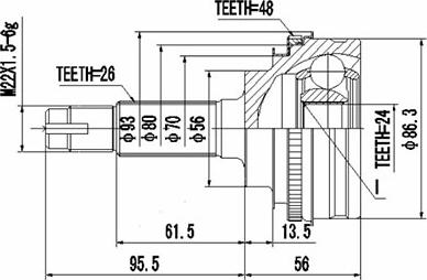 Dynamatrix DCV859019 - Kit giunti, Semiasse autozon.pro