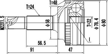 Dynamatrix DCV859035 - Kit giunti, Semiasse autozon.pro