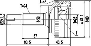 Dynamatrix DCV859026 - Kit giunti, Semiasse autozon.pro