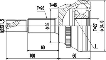 Dynamatrix DCV859167 - Kit giunti, Semiasse autozon.pro