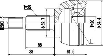 Dynamatrix DCV850093 - Kit giunti, Semiasse autozon.pro