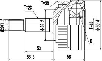 Dynamatrix DCV850045 - Kit giunti, Semiasse autozon.pro