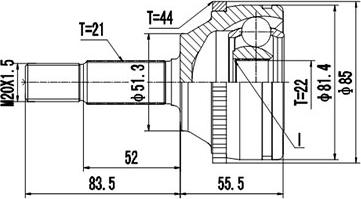 Dynamatrix DCV850043 - Kit giunti, Semiasse autozon.pro