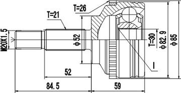 Dynamatrix DCV850004 - Kit giunti, Semiasse autozon.pro