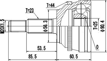 Dynamatrix DCV850005 - Kit giunti, Semiasse autozon.pro