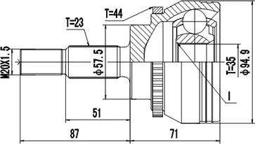 Dynamatrix DCV850114 - Kit giunti, Semiasse autozon.pro