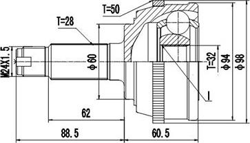 Dynamatrix DCV851001 - Kit giunti, Semiasse autozon.pro