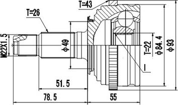 Dynamatrix DCV851003 - Kit giunti, Semiasse autozon.pro