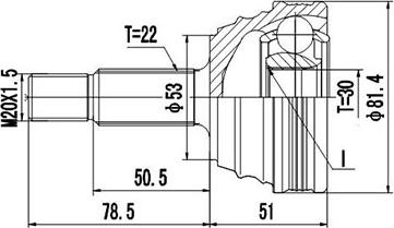 Dynamatrix DCV853005 - Kit giunti, Semiasse autozon.pro