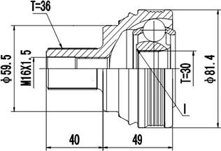 Dynamatrix DCV853001 - Kit giunti, Semiasse autozon.pro