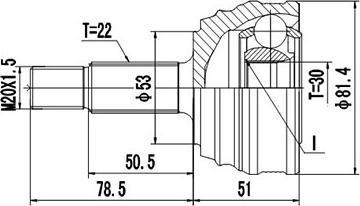 Dynamatrix DCV853008 - Kit giunti, Semiasse autozon.pro