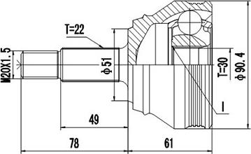 Dynamatrix DCV853007 - Kit giunti, Semiasse autozon.pro