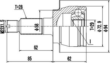 Dynamatrix DCV857092 - Kit giunti, Semiasse autozon.pro