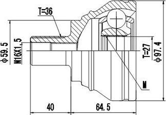 Dynamatrix DCV861045 - Kit giunti, Semiasse autozon.pro