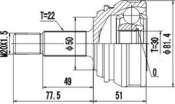 Dynamatrix DCV861001 - Kit giunti, Semiasse autozon.pro