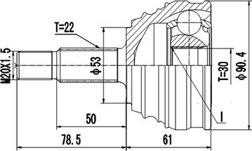 Dynamatrix DCV861018 - Kit giunti, Semiasse autozon.pro