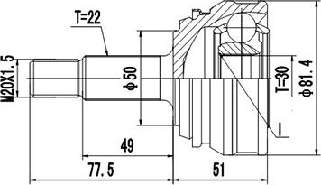 Dynamatrix DCV861013 - Kit giunti, Semiasse autozon.pro