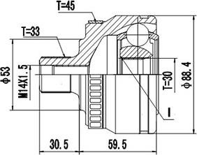 Dynamatrix DCV861012 - Kit giunti, Semiasse autozon.pro