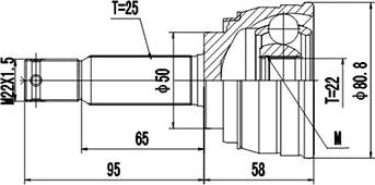 Dynamatrix DCV809004 - Kit giunti, Semiasse autozon.pro