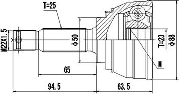 Dynamatrix DCV809002 - Kit giunti, Semiasse autozon.pro