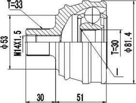 Dynamatrix DCV803008 - Kit giunti, Semiasse autozon.pro