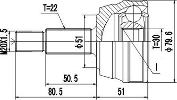 Dynamatrix DCV803007 - Kit giunti, Semiasse autozon.pro