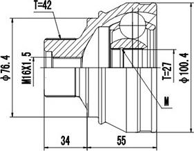 Dynamatrix DCV803087 - Kit giunti, Semiasse autozon.pro