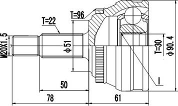 Dynamatrix DCV803034 - Kit giunti, Semiasse autozon.pro