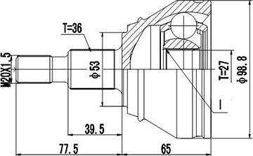 Dynamatrix DCV803035 - Kit giunti, Semiasse autozon.pro