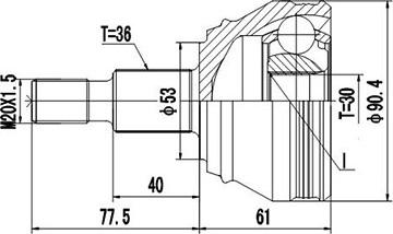 Dynamatrix DCV803036 - Kit giunti, Semiasse autozon.pro