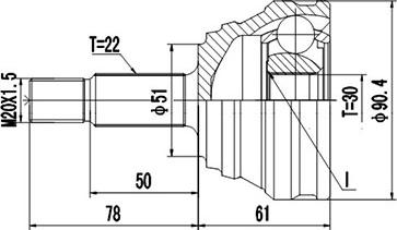 Dynamatrix DCV803032 - Kit giunti, Semiasse autozon.pro