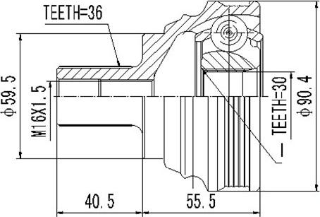 Dynamatrix DCV803037 - Kit giunti, Semiasse autozon.pro