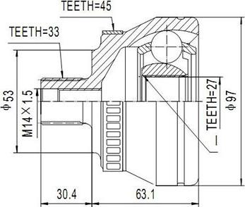 Dynamatrix DCV803021 - Kit giunti, Semiasse autozon.pro