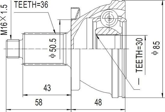 Dynamatrix DCV803027 - Kit giunti, Semiasse autozon.pro