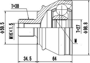 Dynamatrix DCV803077 - Kit giunti, Semiasse autozon.pro