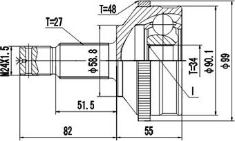 Dynamatrix DCV810059 - Kit giunti, Semiasse autozon.pro