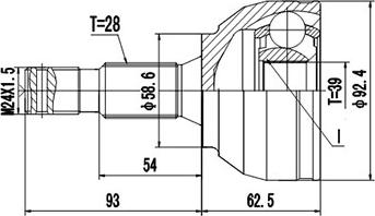 Dynamatrix DCV810098 - Kit giunti, Semiasse autozon.pro