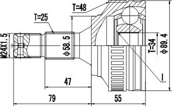 Dynamatrix DCV810067 - Kit giunti, Semiasse autozon.pro