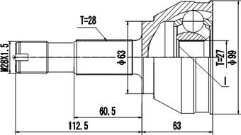 Dynamatrix DCV810010 - Kit giunti, Semiasse autozon.pro