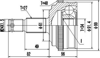 Dynamatrix DCV810018 - Kit giunti, Semiasse autozon.pro