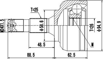 Dynamatrix DCV810075 - Kit giunti, Semiasse autozon.pro